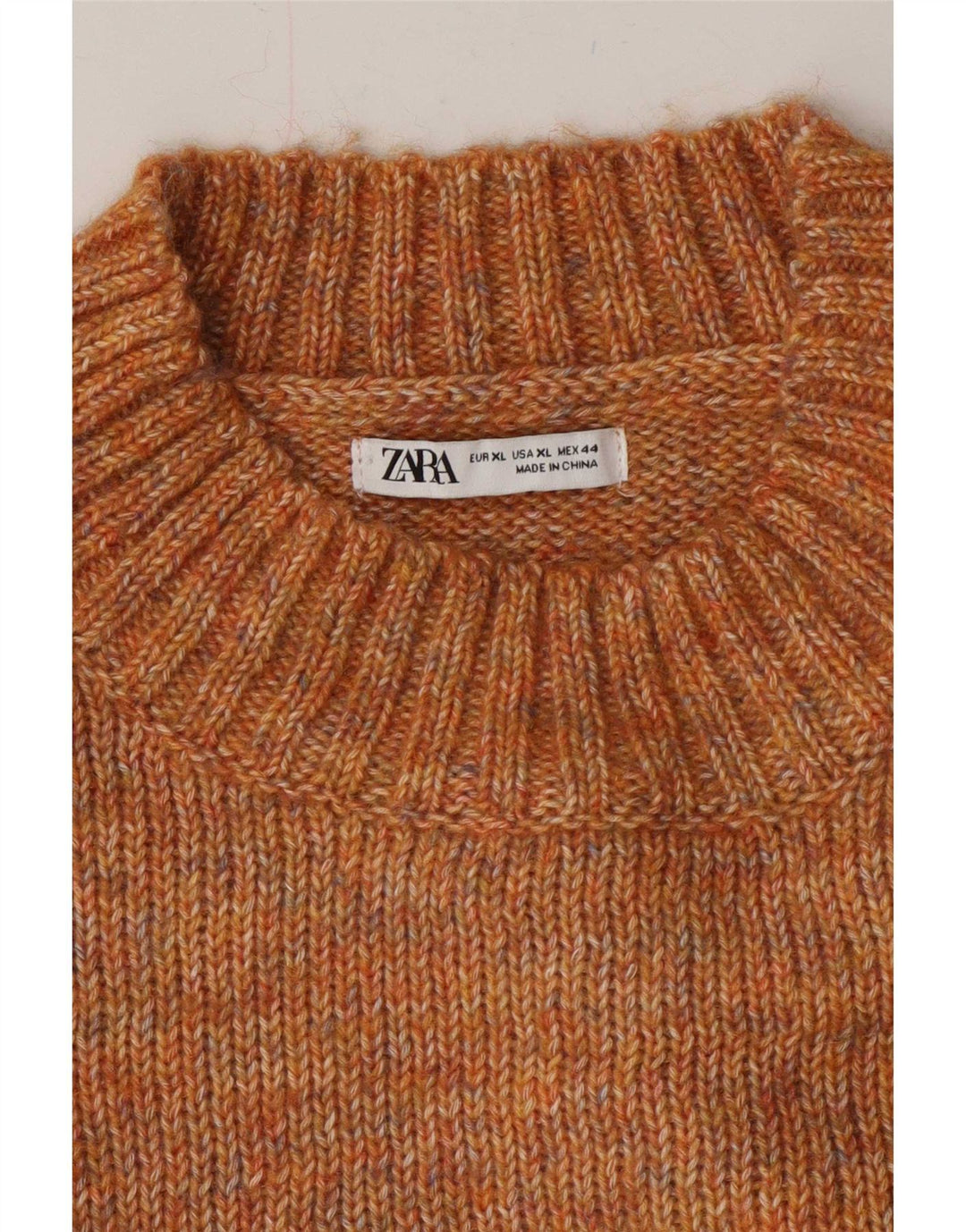 Zara Herre sweater med rund hals XL Brun Flecked