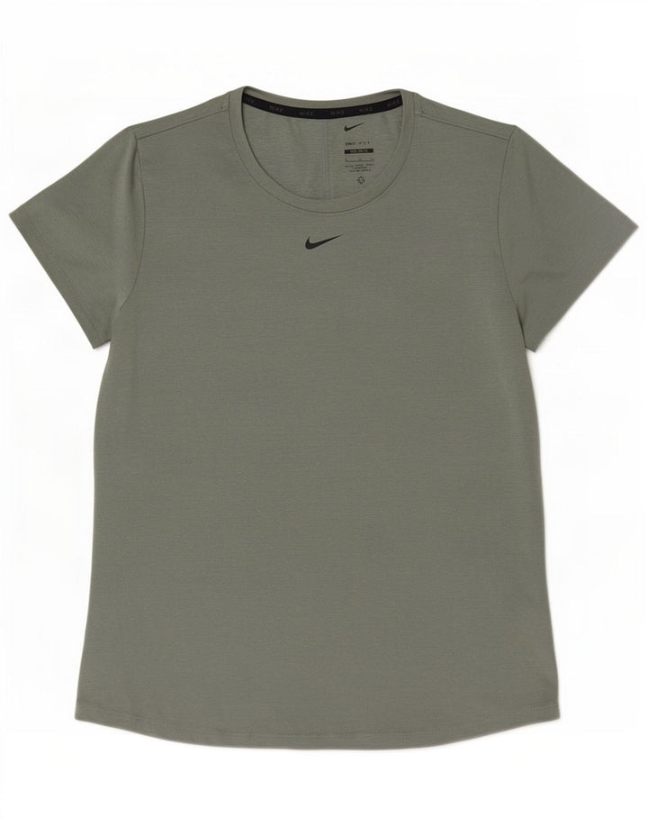 Nike Dame Dri Fit Slim T-Shirt Top UK 16 Stor Grøn Polyester