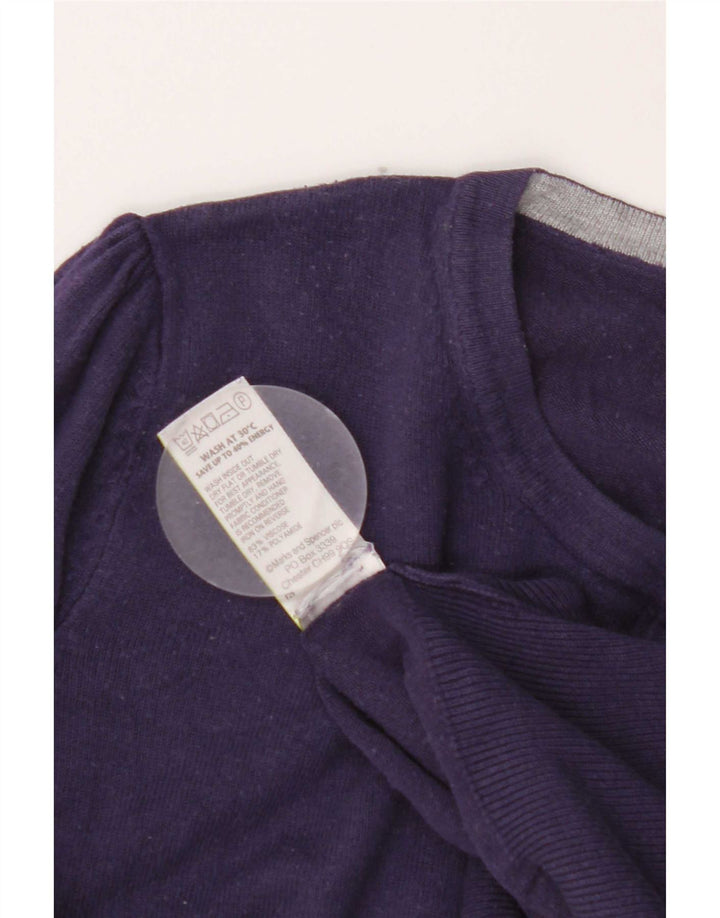 Marks & Spencer Dame Cardigan Sweater UK 12 Medium Purple Viscose