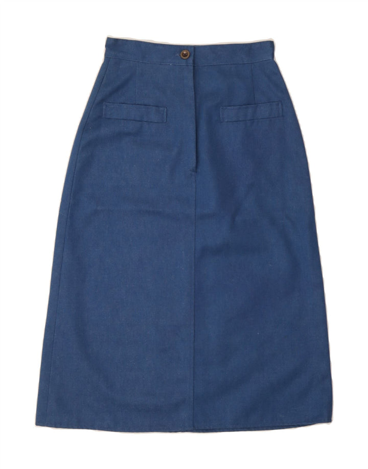 VINTAGE Womens Denim Skirt W24 XS Blue Vintage Vintage and Second-Hand Vintage from Messina Hembry 