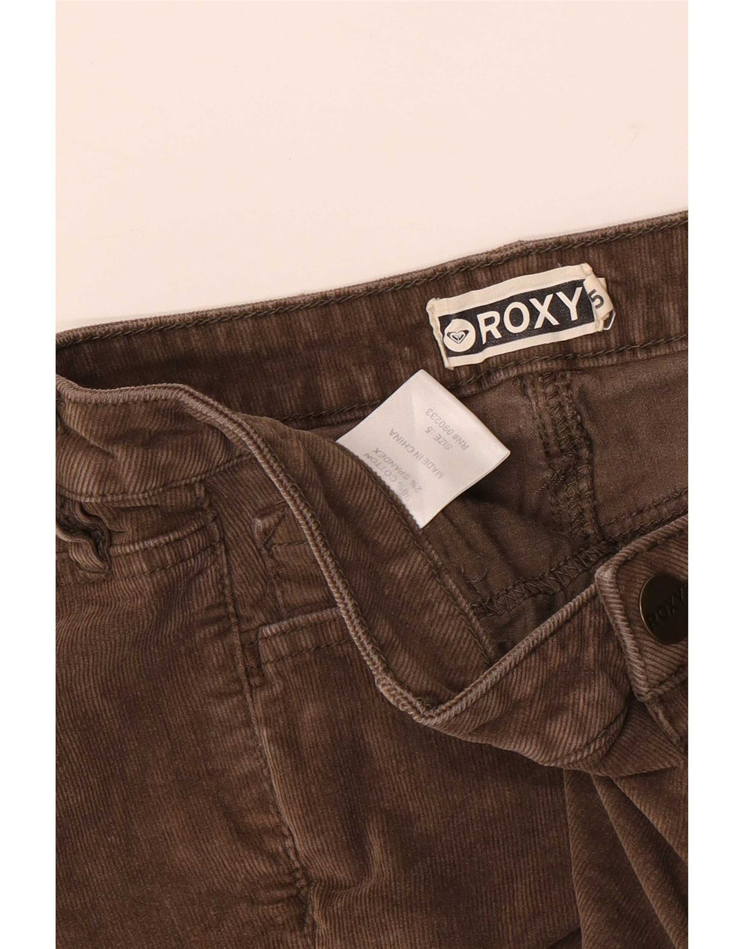 Roxy fløjlshorts til kvinder US 5 Small W28 brun bomuld