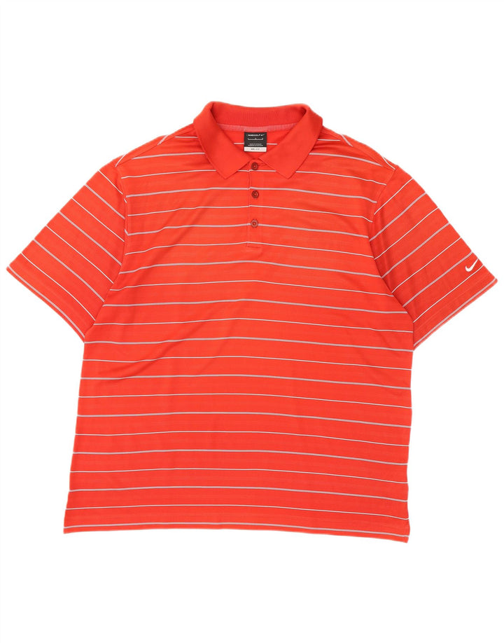 Nike Dri Fit poloshirt til mænd, stor rødstribet polyester
