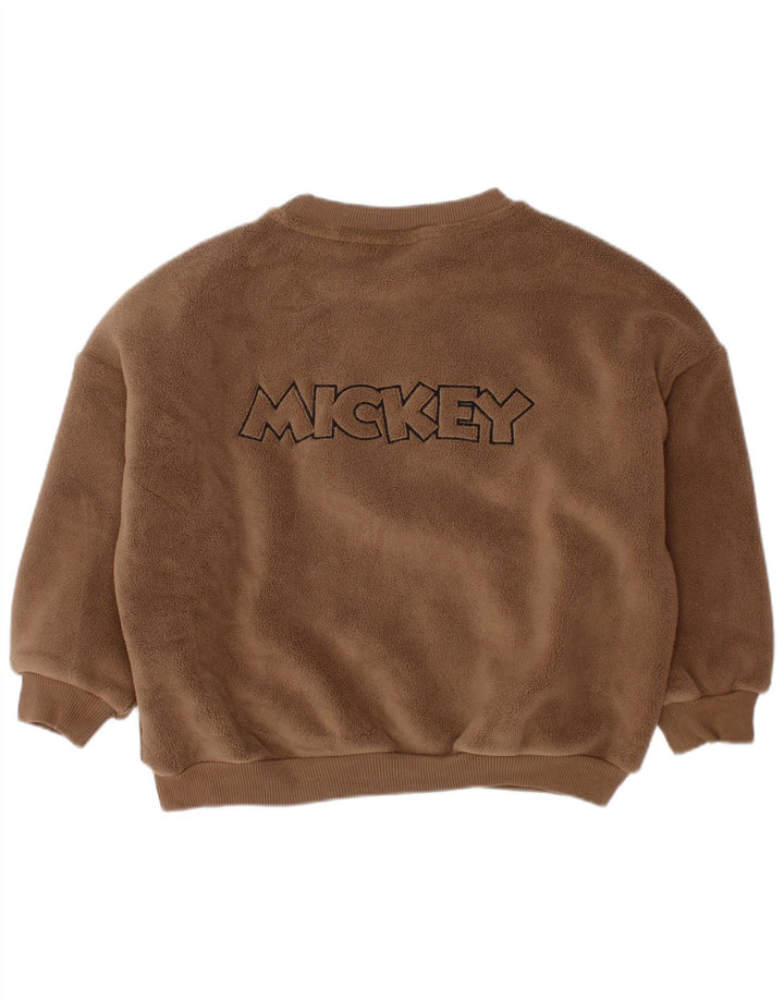 ZARA Mickey Mouse fleecetrøje til baby drenge 18-24 måneder brun bomuld