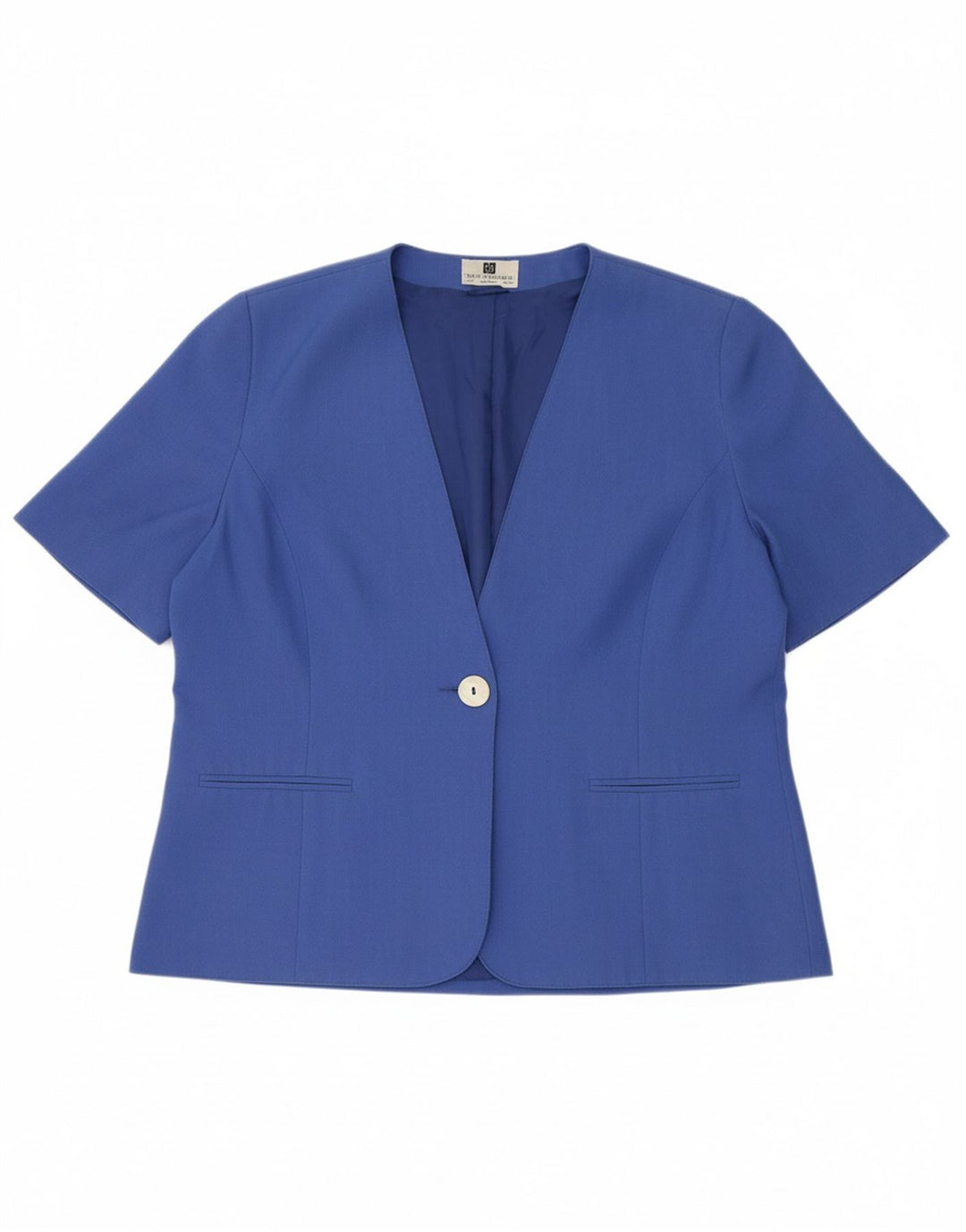 PAUL SEPARATES Womens 1 Button Short Sleeve Blazer Jacket UK 18 XL Blue