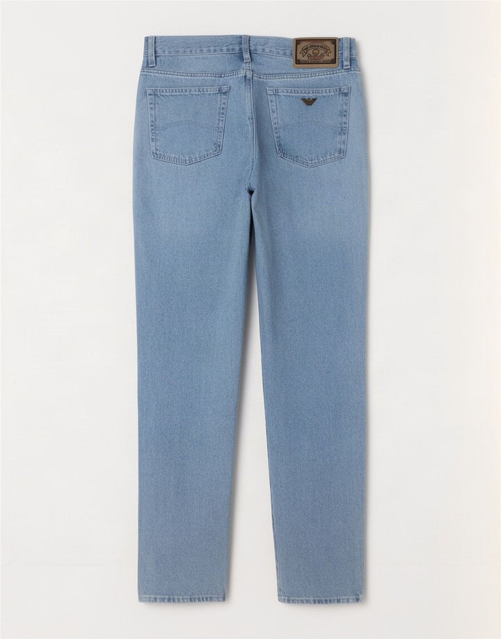 Armani Straight Jeans til mænd W36 L34 Blå Bomuld