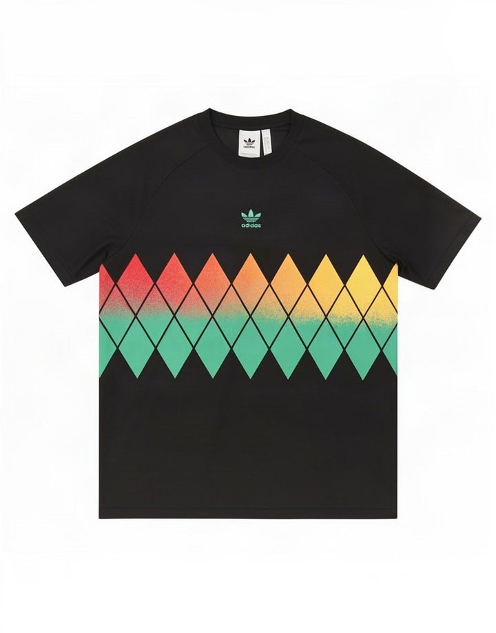 Adidas Herre T-Shirt Top Stor Sort Argyle/Diamond Polyester