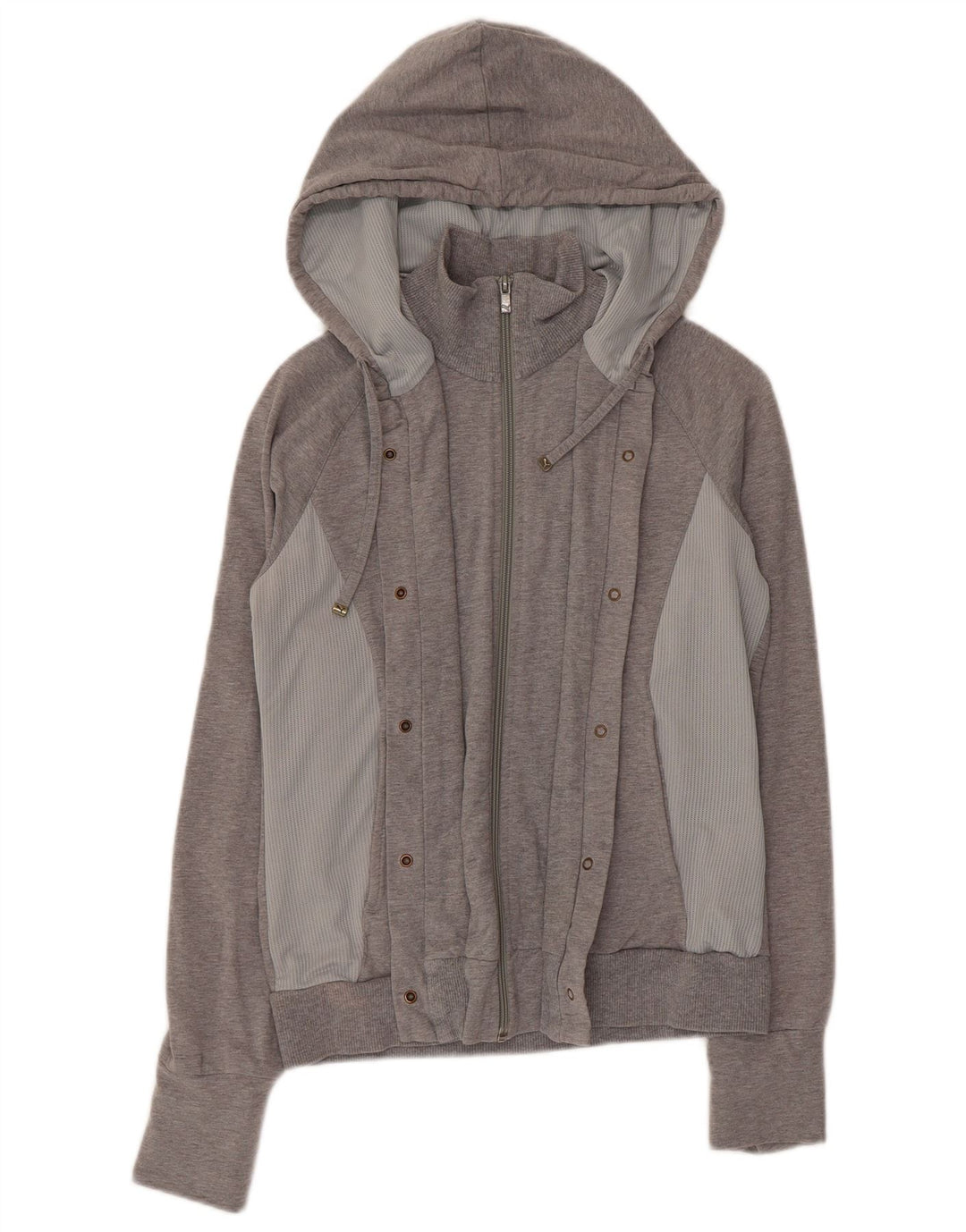 Puma hættetrøje med lynlås til kvinder UK 12 Medium Grey Colourblock