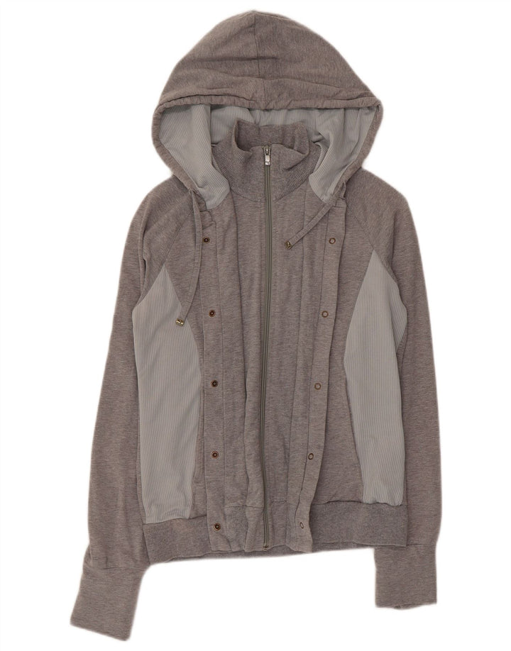 Puma hættetrøje med lynlås til kvinder UK 12 Medium Grey Colourblock