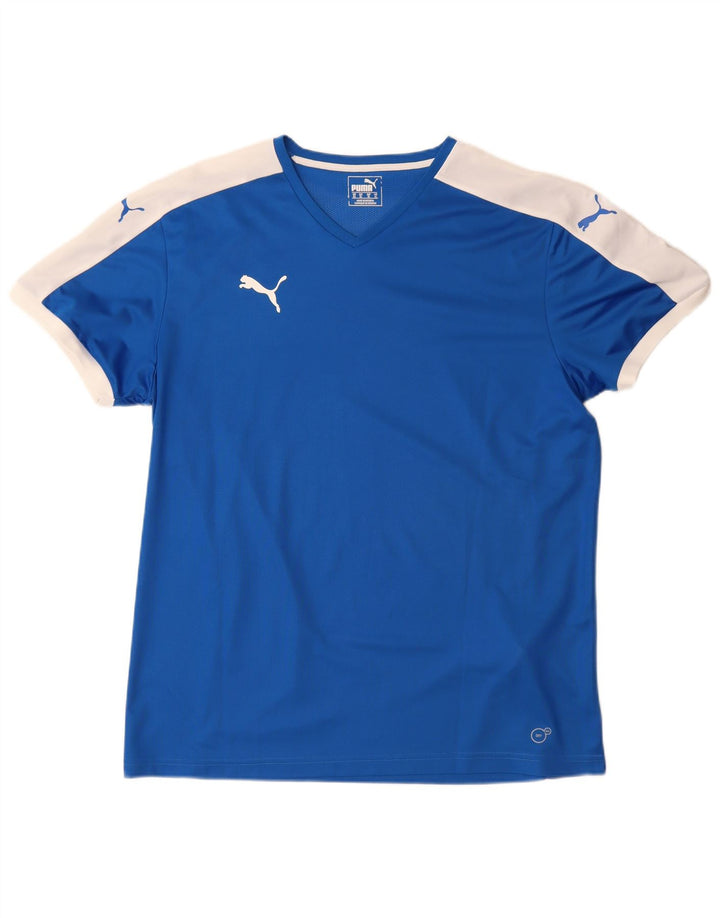 Puma Herre T-Shirt Top XL Blå Colourblock Polyester