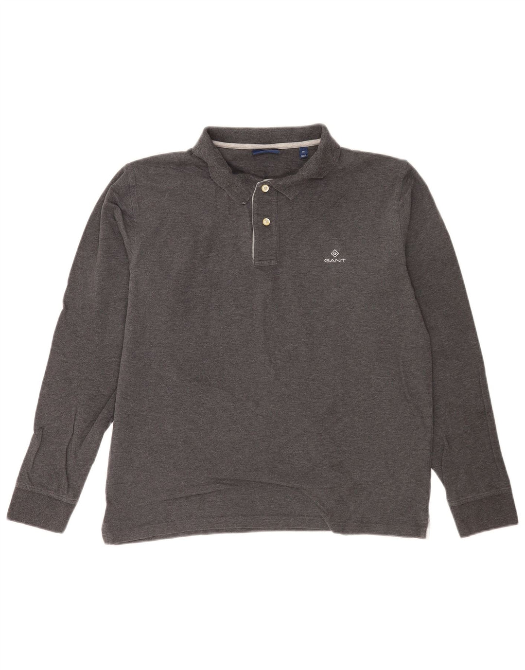 Gant Langærmet Polo Shirt til mænd XL Grå Bomuld