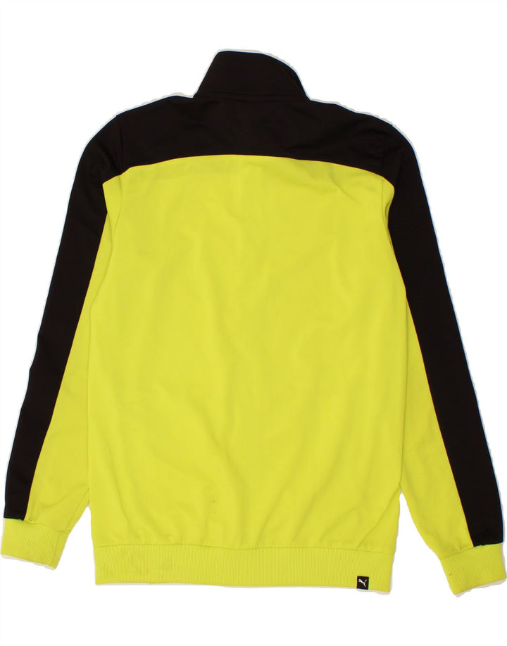 PUMA Boys Tracksuit Top Jacket 13-14 Years XL Yellow Colourblock Vintage Puma and Second-Hand Puma from Messina Hembry 