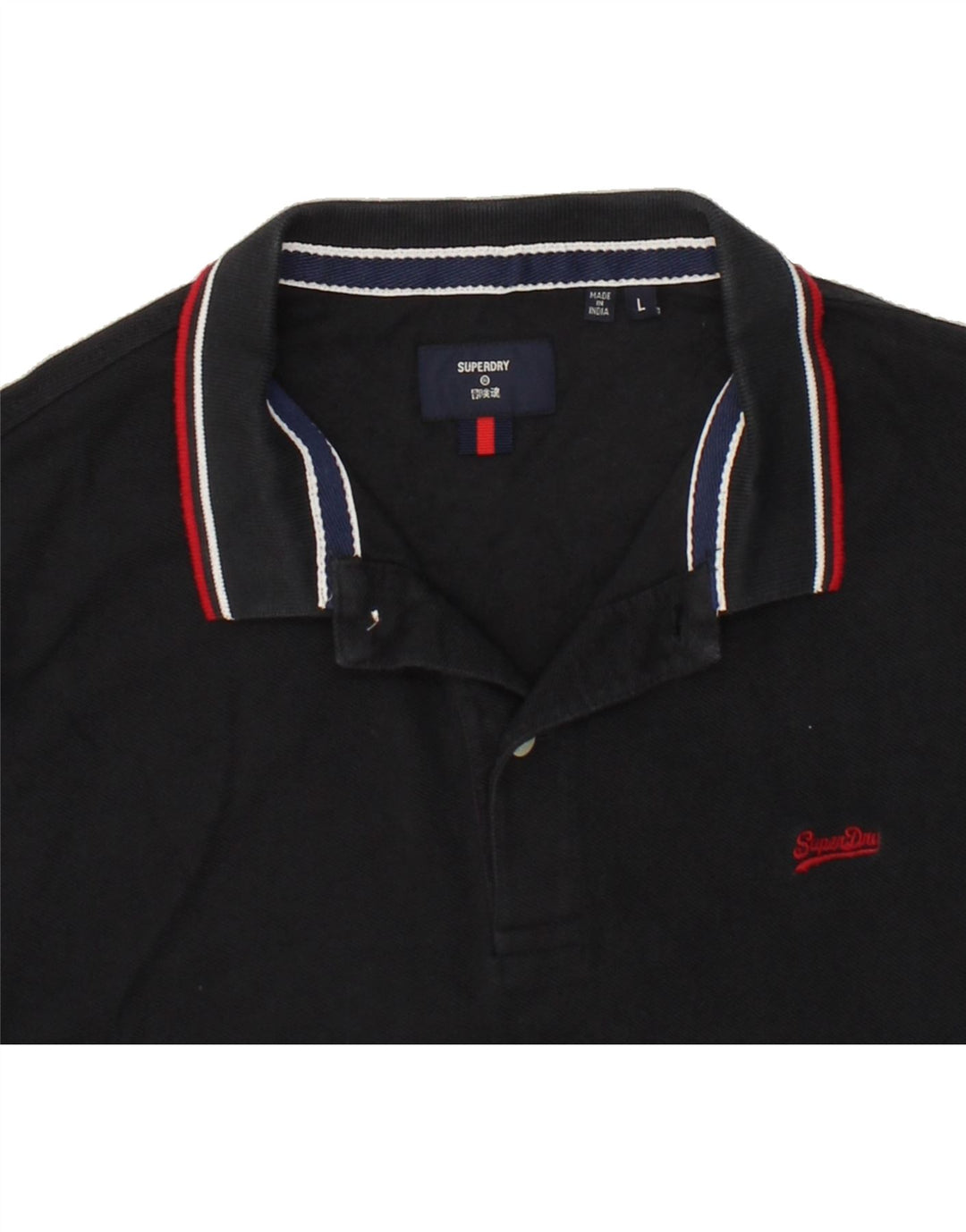 Mens Long Sleeve Polo Shirt Large Vintage Superdry and Second-Hand Superdry from Messina Hembry 