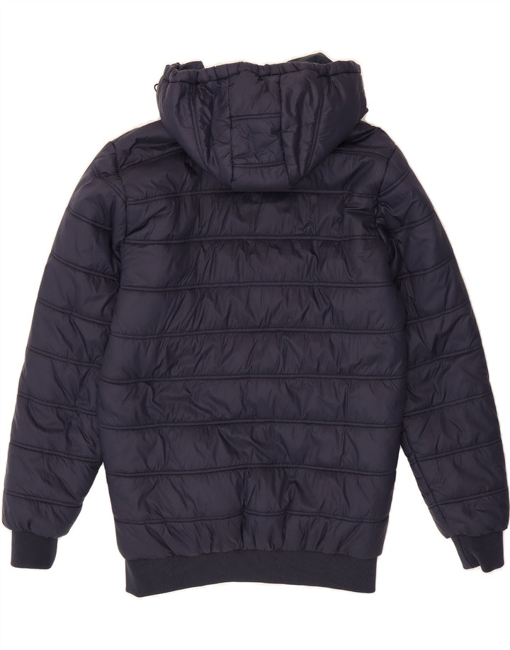 UMBRO Mens Hooded Padded Jacket UK 38 Medium Navy Blue Polyester Vintage Umbro and Second-Hand Umbro from Messina Hembry 