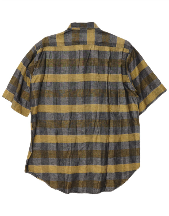 Sangiorgio Kortærmet Herreskjorte Størrelse 40/15 Medium Grey Check