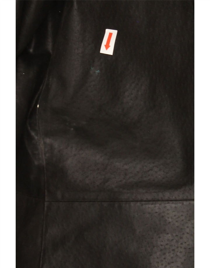 VINTAGE Womens Leather Coat UK 20 2XL Black Leather Vintage Vintage and Second-Hand Vintage from Messina Hembry 