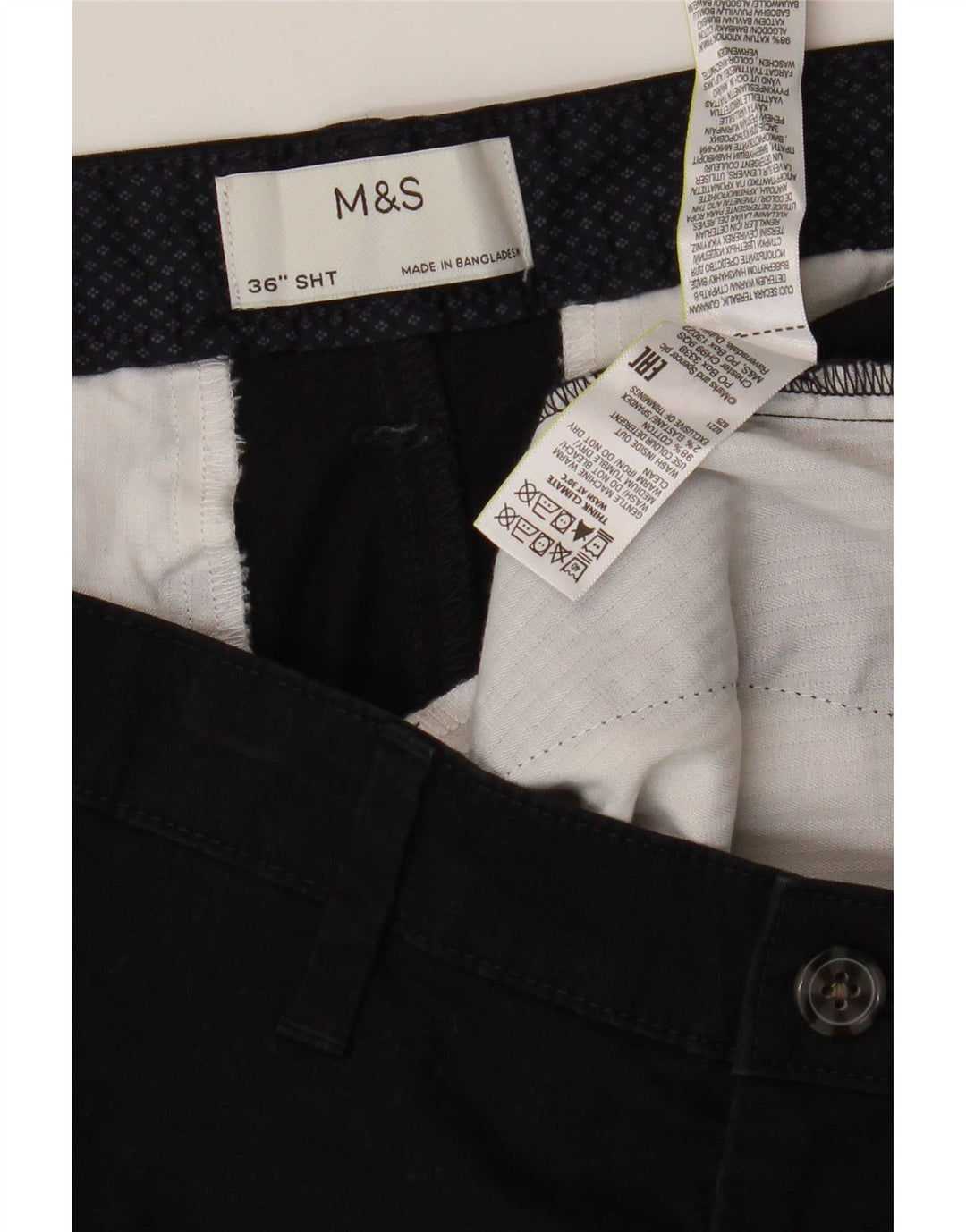 Marks & Spencer Herre Chino Shorts W36 Large Navy Blue Bomuld