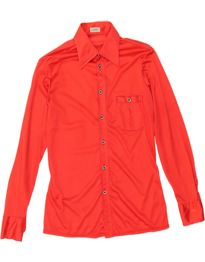 CASSERA Mens Shirt Size 40 Medium Red Vintage Cassera and Second-Hand Cassera from Messina Hembry 