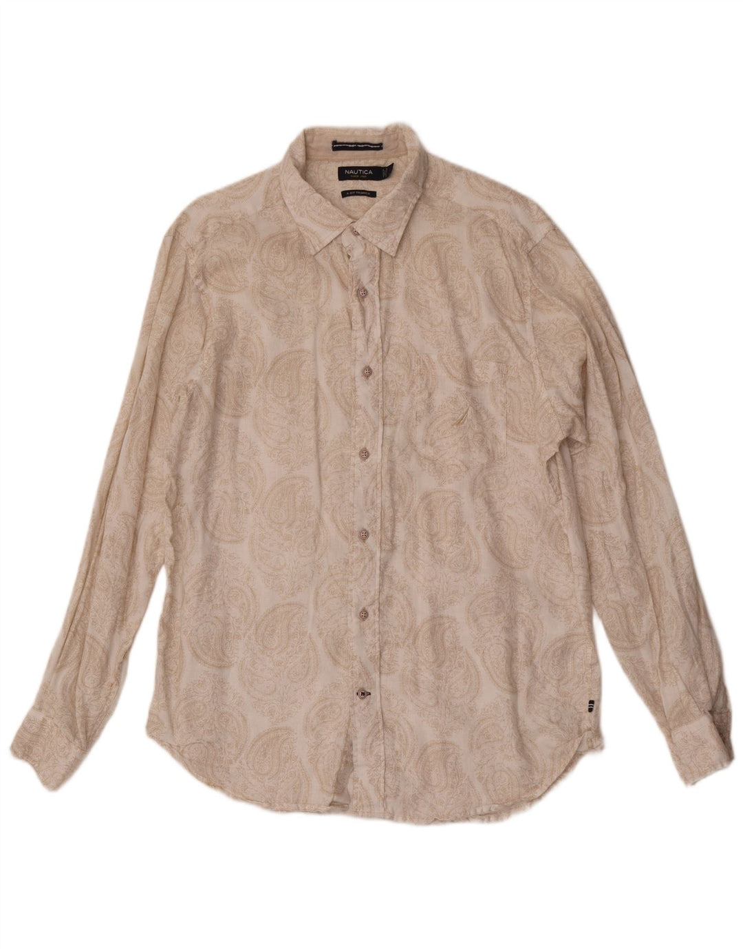 Nautica Herreskjorte Stor Beige Paisley Linned