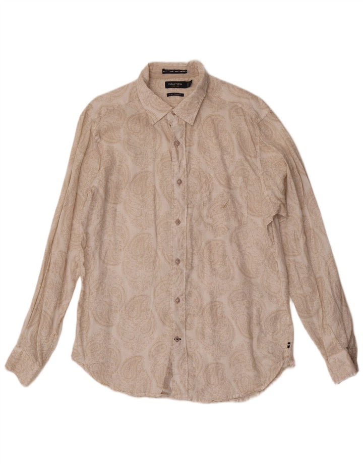 Nautica Herreskjorte Stor Beige Paisley Linned