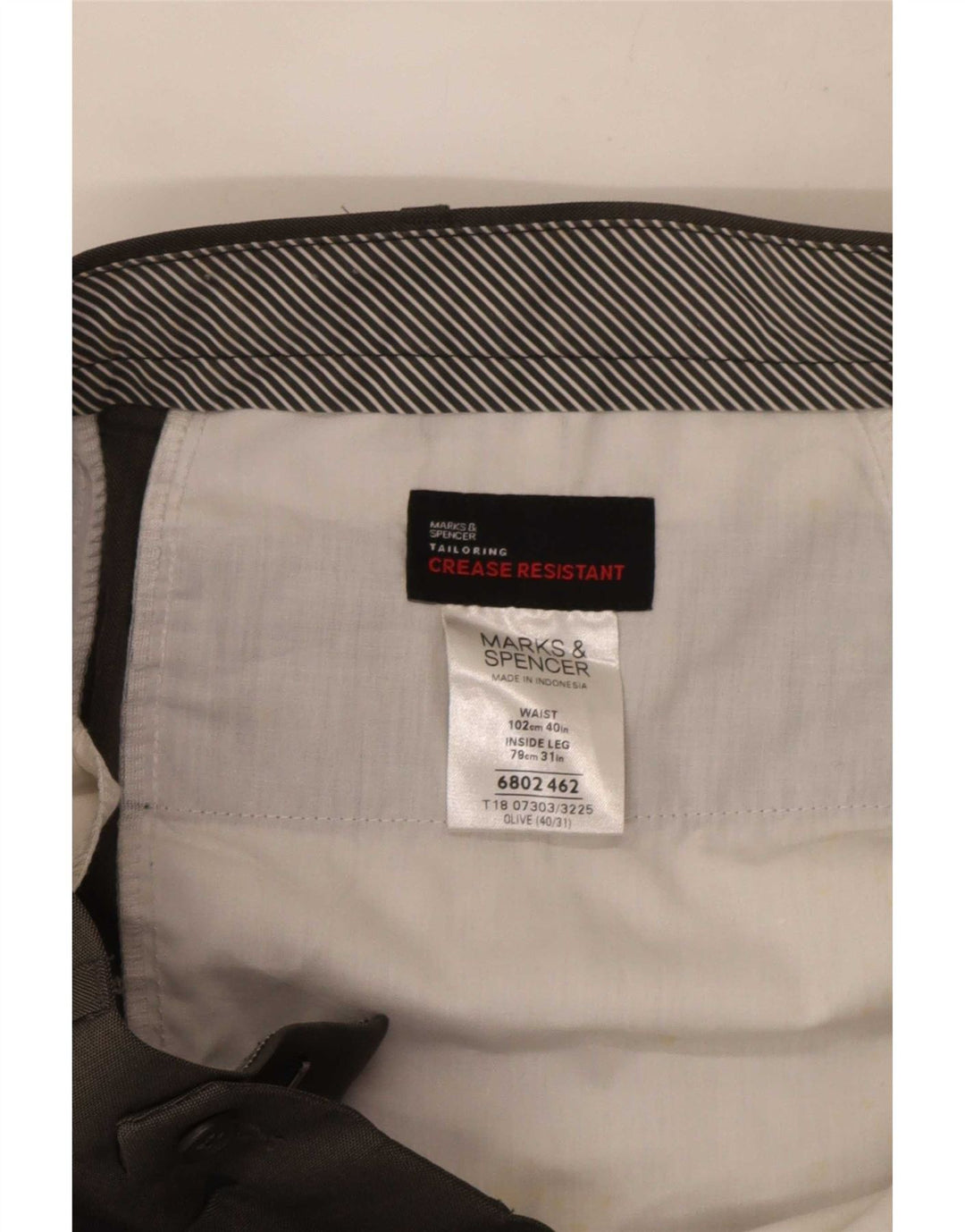Marks & Spencer Herre Pegged Suit Bukser W40 L31 Khaki Polyester