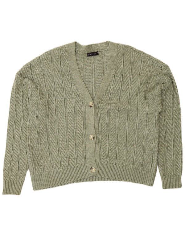 Marks & Spencer Dame Cardigan Sweater UK 18 XL Grøn Polyester
