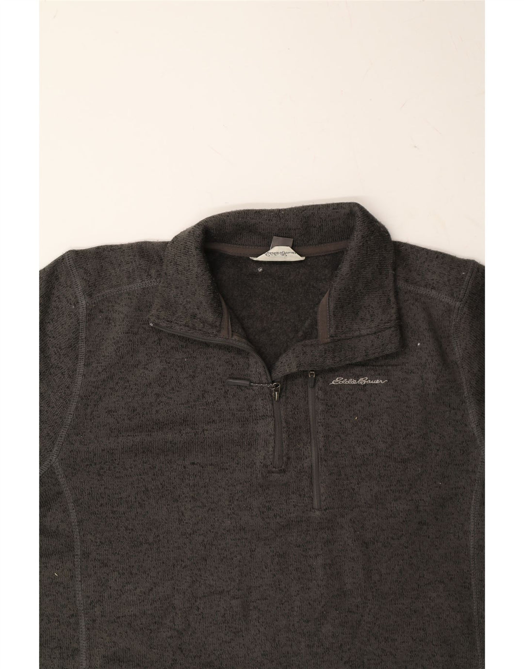 EDDIE BAUER Mens Zip Neck Pullover Tracksuit Top Medium Grey Polyester Vintage Eddie Bauer and Second-Hand Eddie Bauer from Messina Hembry 