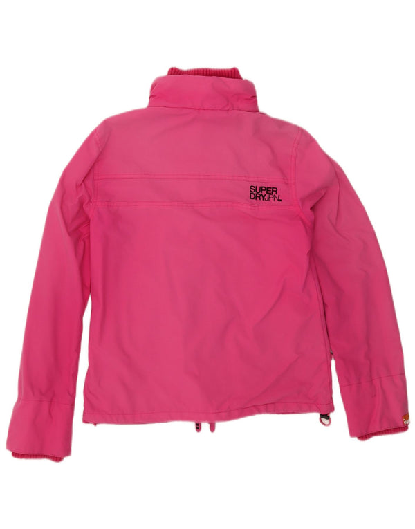 Superdry Grafisk regnjakke til kvinder UK 14 Stor Pink Nylon