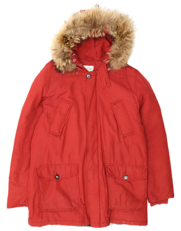 Gas Herre Hooded Parka Jacket UK 40 Large Burgundy