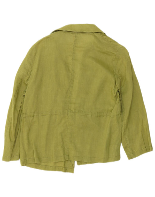 Zara Dame Blazer Jacket UK 16 Stor Grøn Ramie