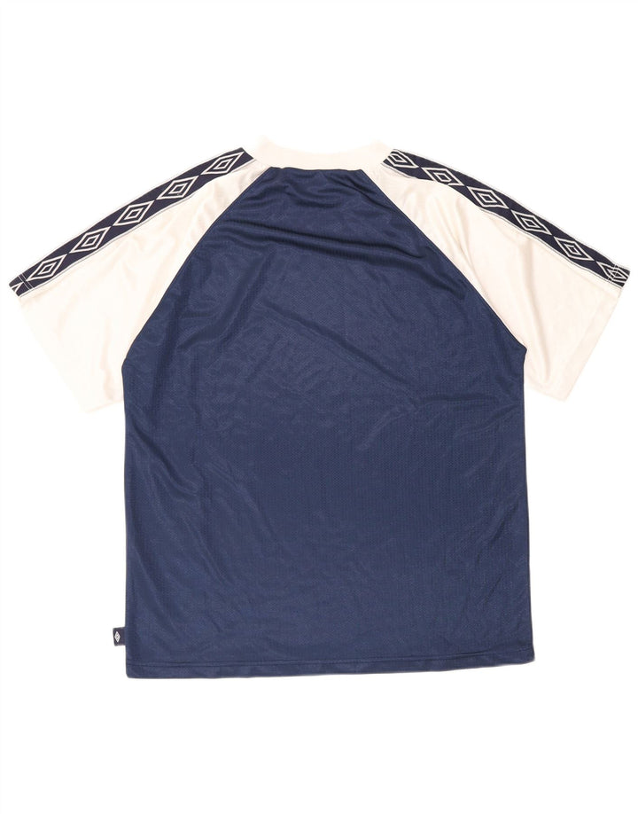 Umbro Herre Grafisk T-Shirt Top Medium Marineblå Colourblock Polyester