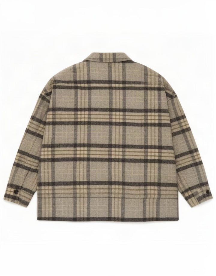 Zara Dame Shacket Jacket UK 14 Medium Grey Plaid