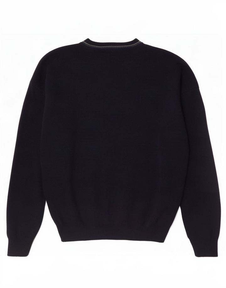 Vintage herre rund hals sweater IT 52/54 stor marineblå
