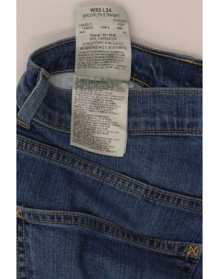 Lee Dame Brooklyn Straight Jeans W33 L34 Blå Bomuld