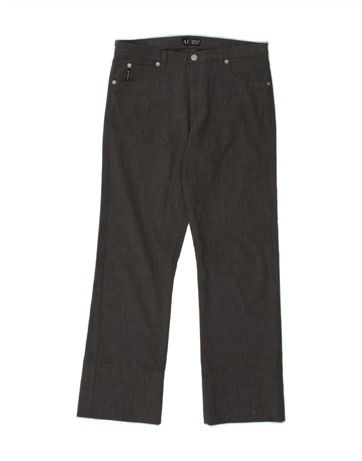 ARMANI Womens Straight Casual Trousers W30 L29 Grey Polyester Vintage Armani and Second-Hand Armani from Messina Hembry 