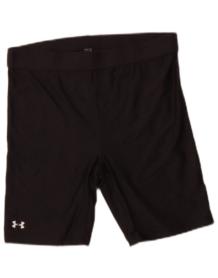 UNDER ARMOUR Womens Heat Gear Sportsshorts UK 12 Medium Black Polyester