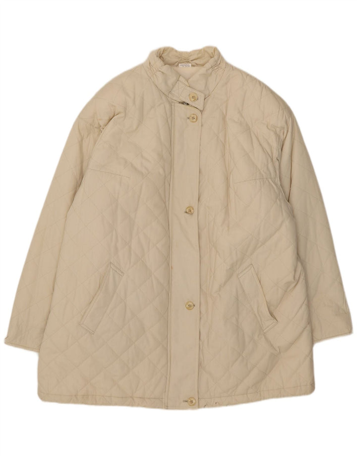 Vintage kviltet jakke til kvinder IT 54 2XL Beige