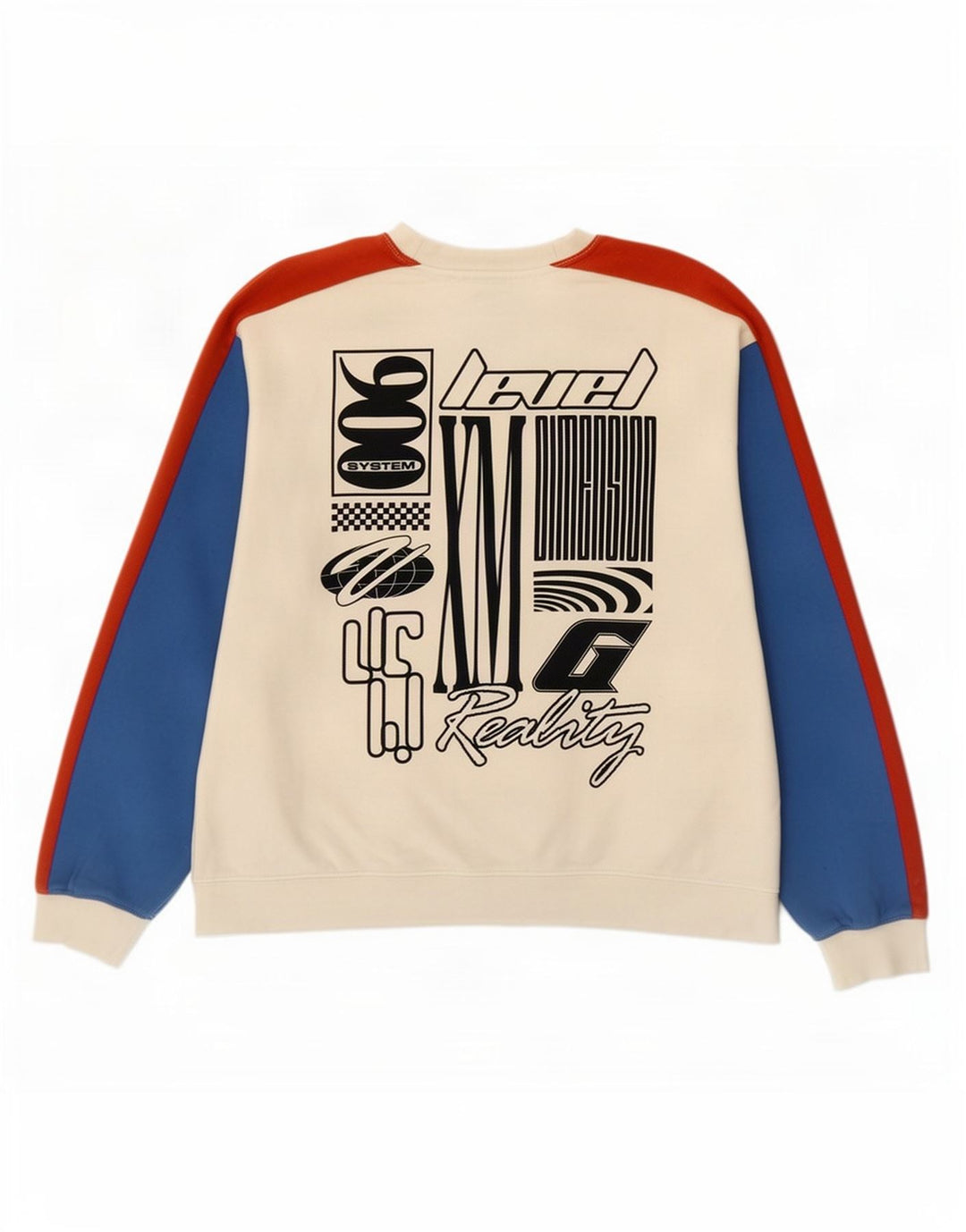Topman grafisk sweatshirt til mænd, stor hvid farveblok