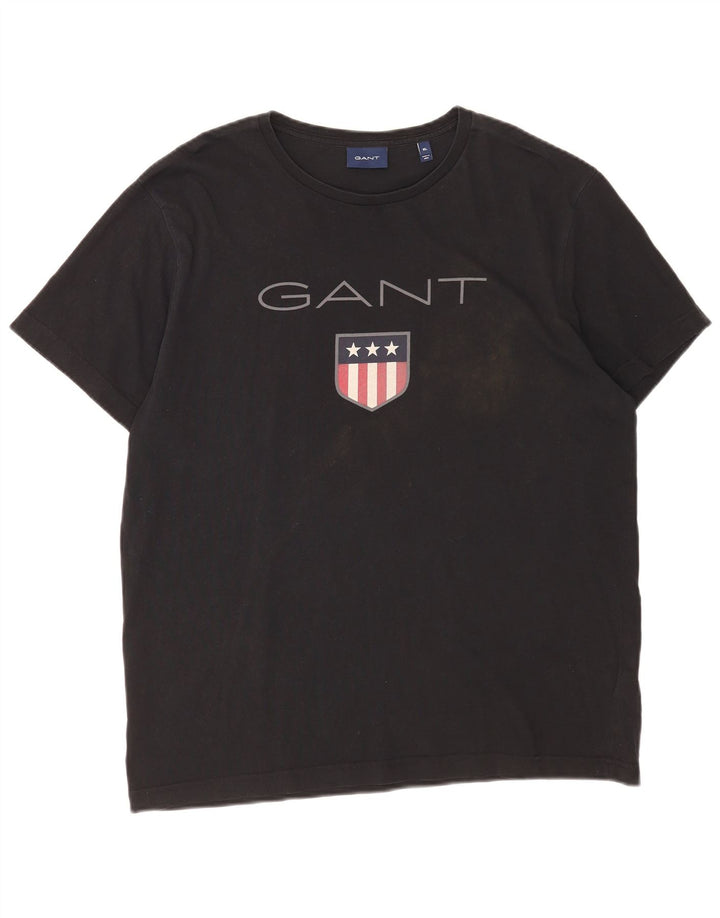Gant Herre Grafisk T-Shirt Top XL Sort Bomuld