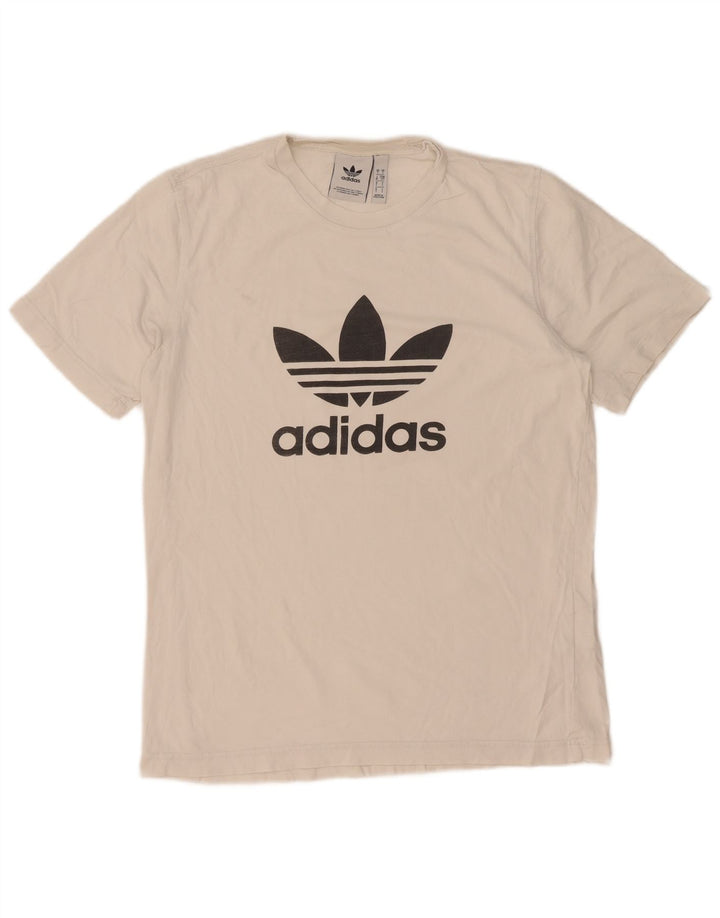 Adidas Grafisk T-shirt top til mænd, lille hvid bomuld