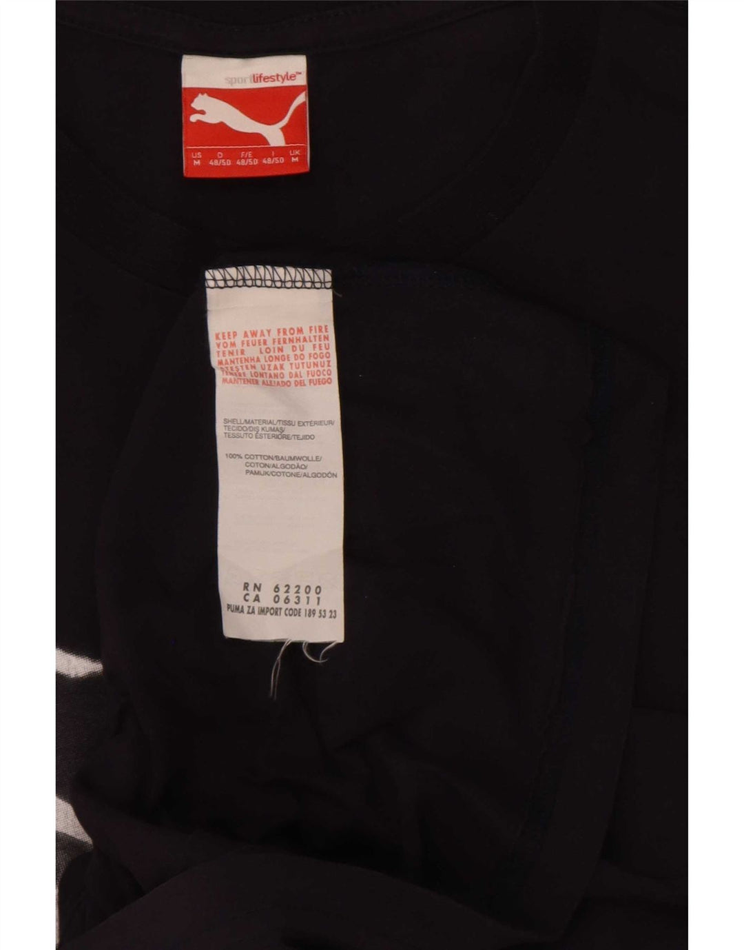 Puma Herre grafisk T-shirt Top Medium Marineblå Bomuld