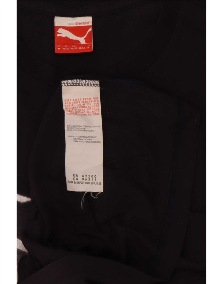 Puma Herre grafisk T-shirt Top Medium Marineblå Bomuld