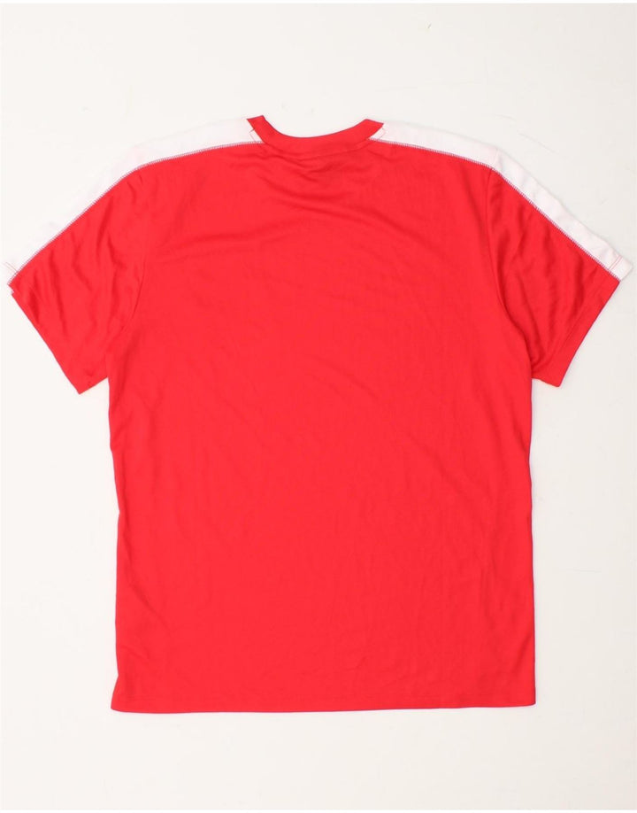 UMBRO Herre T-Shirt Top Lille Rød Colourblock Polyester