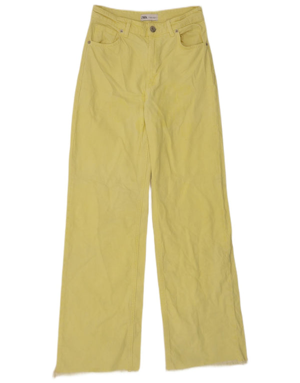 Zara Dame Jeans med brede ben EU 36 XS W26 L31 Gul
