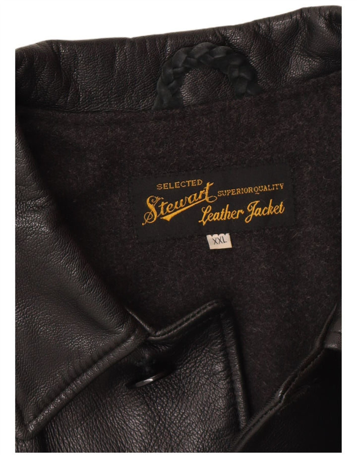 STEWART Herre Læderjakke UK 44 2XL Sort Læder Classic
