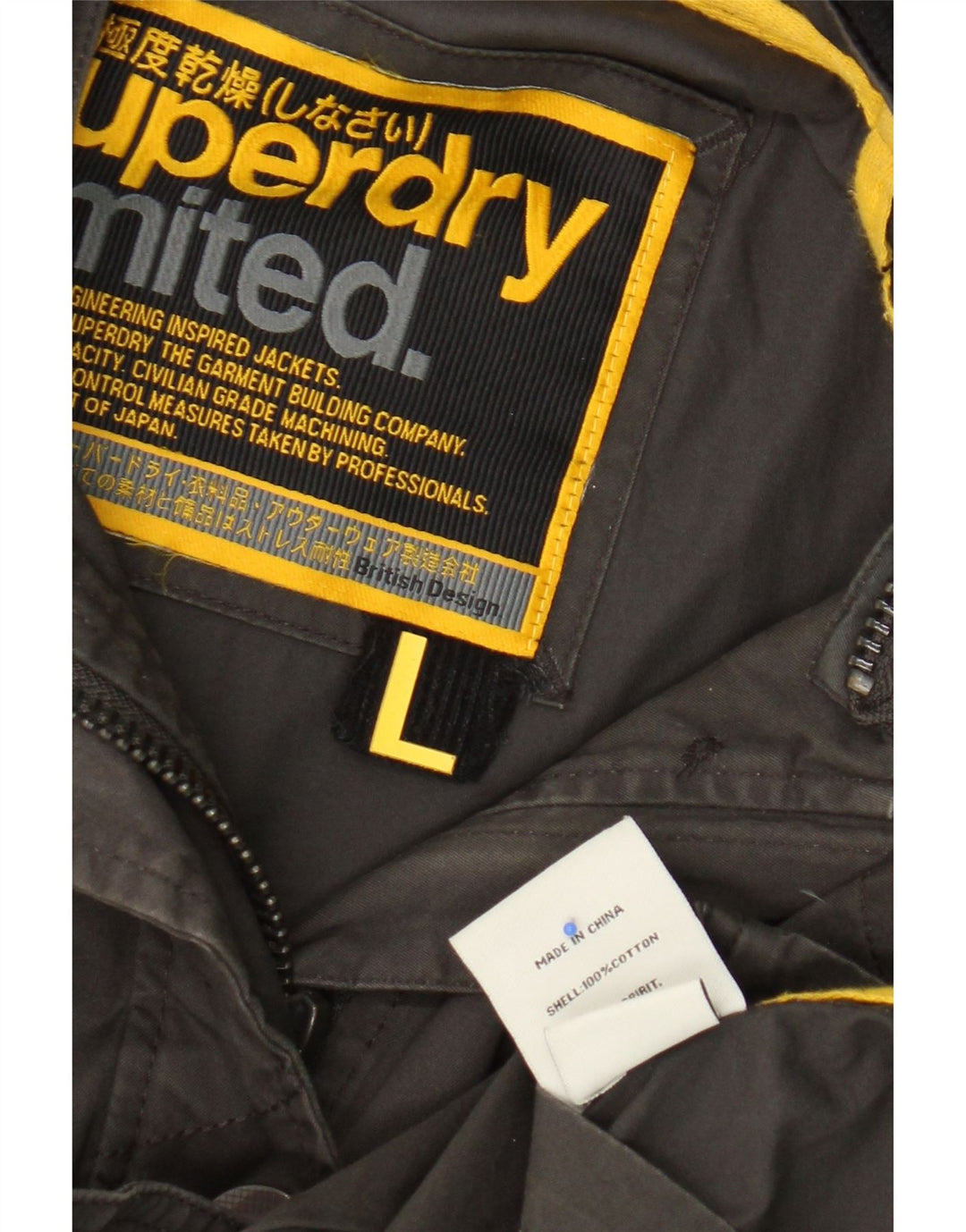 Superdry Military Jacket til kvinder UK 14 Stor Khaki Bomuld