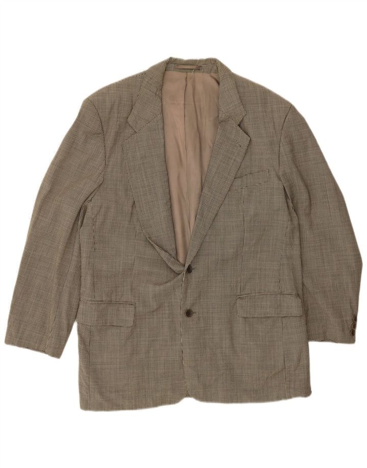 Hugo Boss Herre 2-knaps blazerjakke EU 52 XL Grå Gingham Virgin Wool