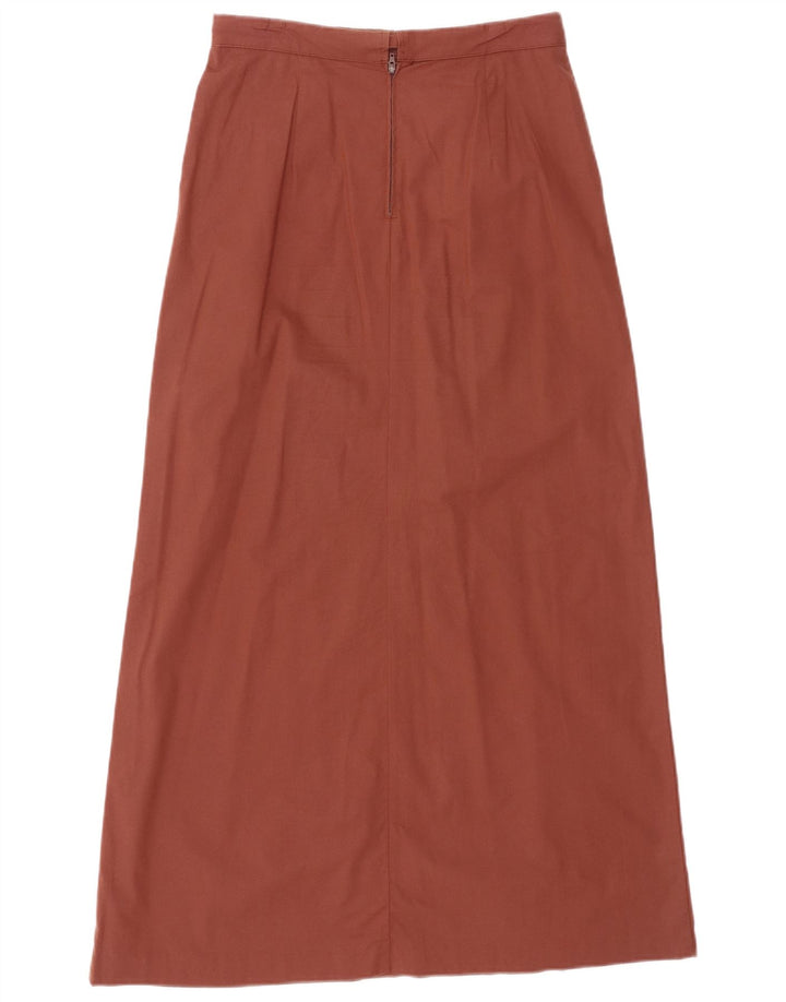 BENETTON Dame Højtalje Maxi Nederdel IT 42 Medium W28 Brun Bomuld