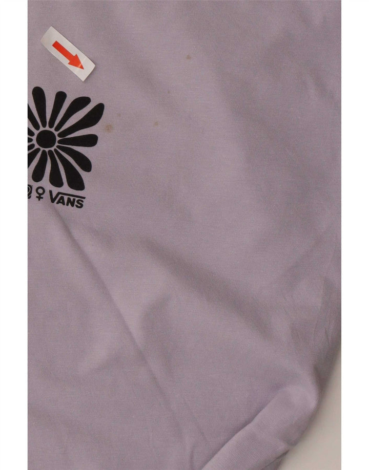 Vans Dame T-Shirt Top UK 10 Lille Lilla Bomuld
