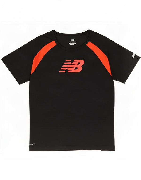 New Balance Mens Graphic T-Shirt Top Large Black Colourblock Polyester