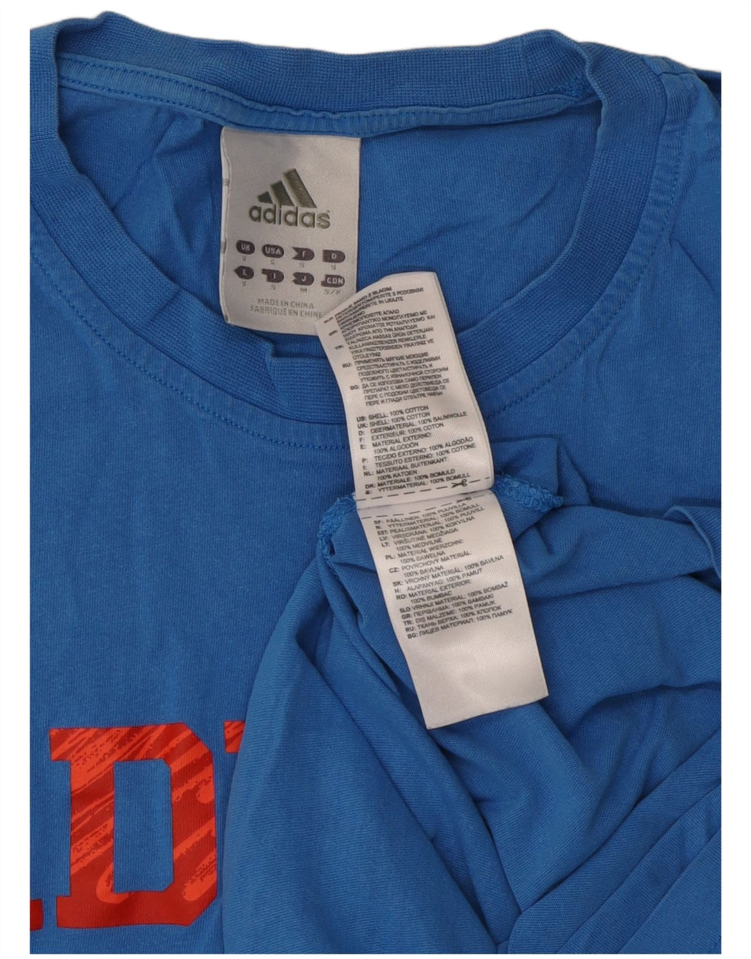 Adidas Grafisk T-shirt top til mænd, lille blå bomuld